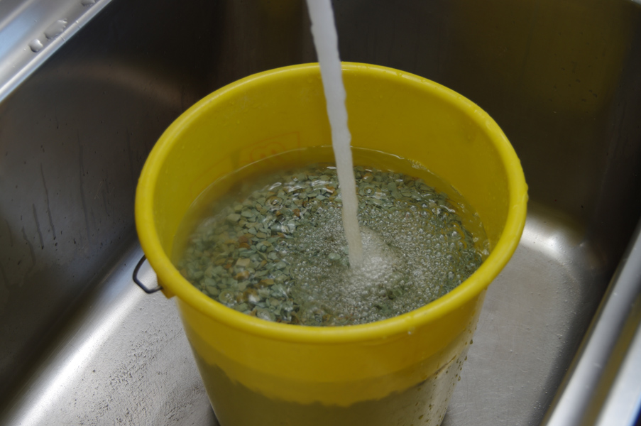 Washing and Acetifying the Paking Material - Vinegar Making Workshop